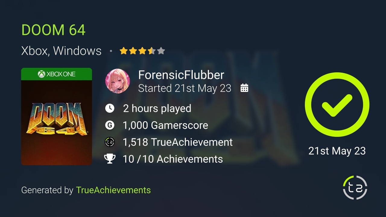 DOOM 64 achievement summary